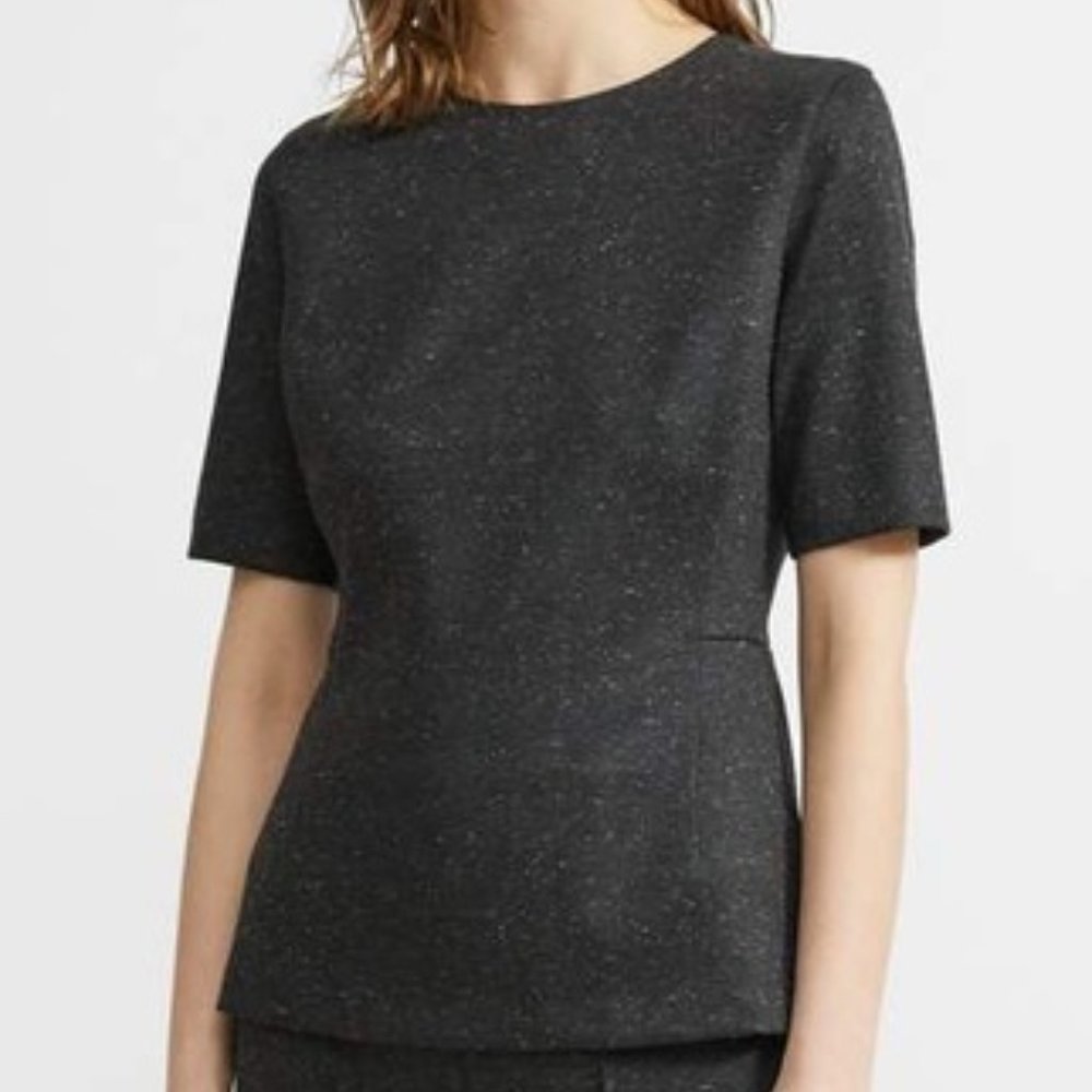 THEORY Fitted Melange Ponte Charcoal